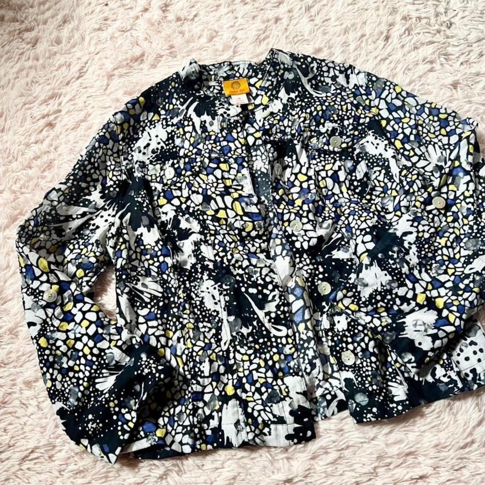 Butterfly Abstract Pop Art Fairy Cottage Core Whimsy Burnout Button Down Shacket